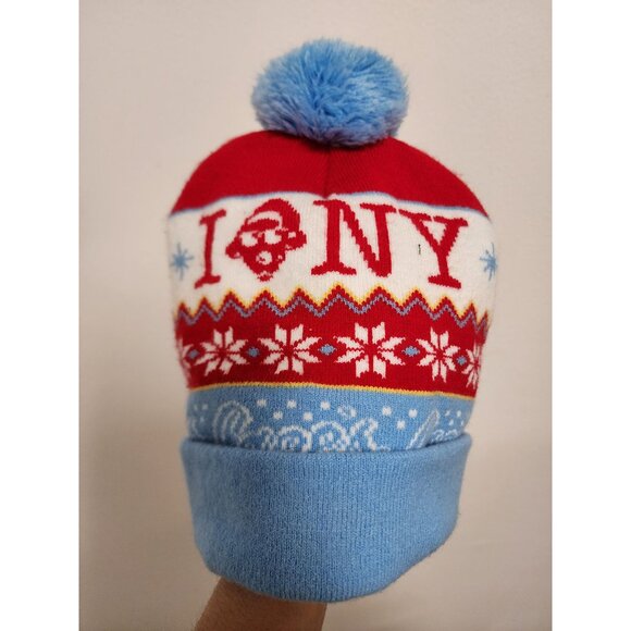 Raising Cane's blue red Time's Square New York knit beanie - Picture 3 of 5